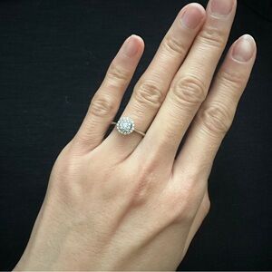 18K White gold with real diamonds/ size 48